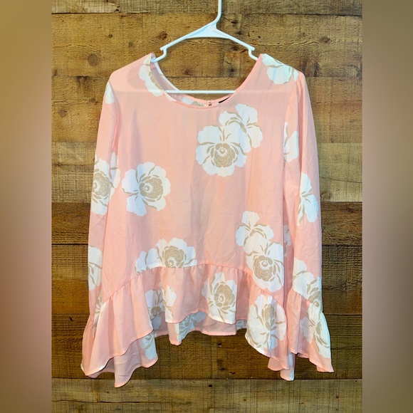 a.n.a Tops - Ana pink floral boho babydoll blouse
